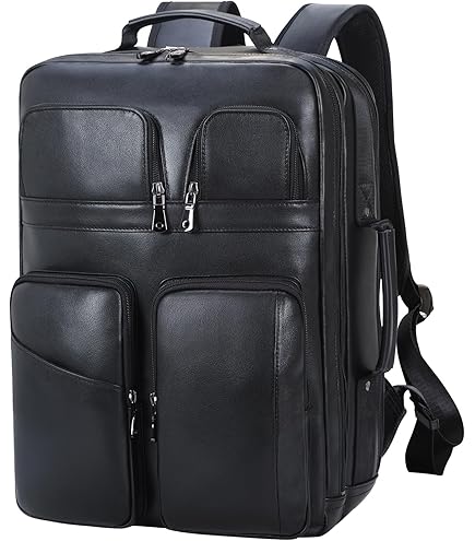 ELLE Luxe Journey 18L Twill and Vegan Leather Backpack | Navy