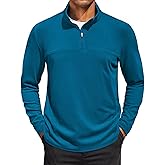 COOFANDY Mens Fleece Quarter Zip Pullover Long Sleeve Mock Turtleneck Sweatshirts Thermal Workout Golf Polo Shirt