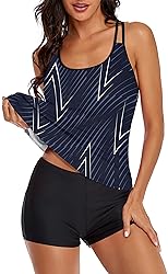 Omichic Women's Loose Bathing Suits Tankini Top