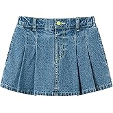 Jean Skirt for Girls Toddler & Kids II Girl's Elastic Waist A Line Mini Denim Skirts