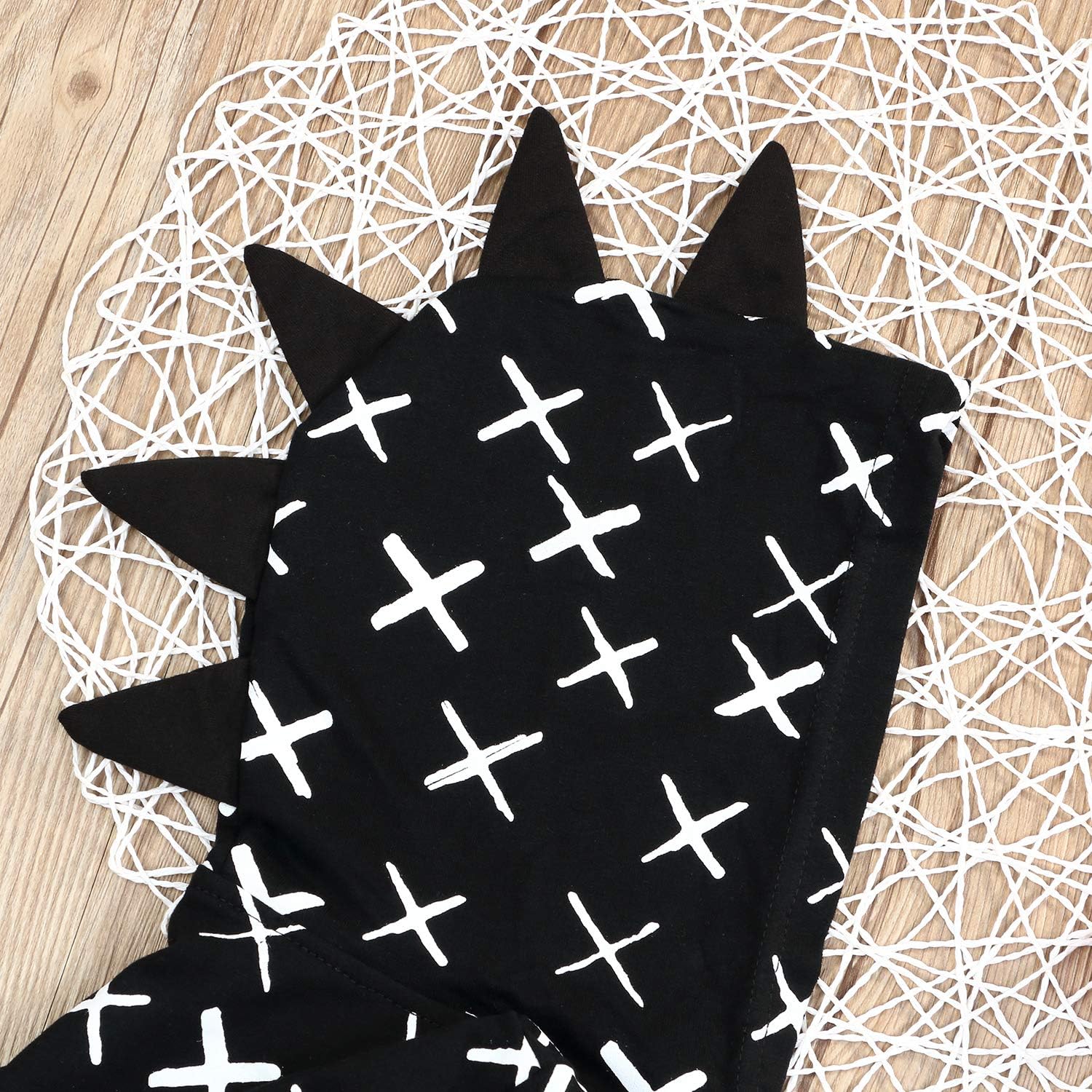 Infant Toddler Baby Hoodie Shirts Cute Dinosaur Cross Pattern Kids Zipper Black Tops: Clothing