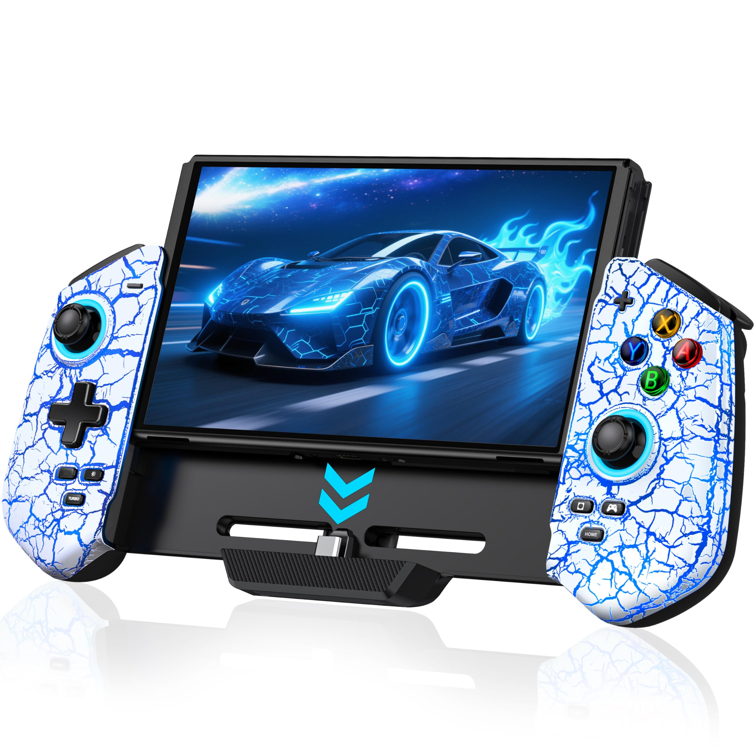 Photo 1 of KICKDOT Switch Controller with Hall Joystick for Nintendo Switch/OLED, Switch Pro Remote Controller Turbo/Dual Motor/4 Game Slot,Wired Handheld Joypad Replacement for Nintendo Switch Controller