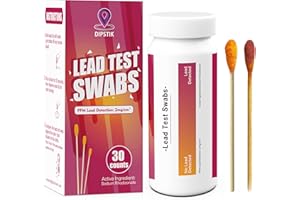 DIPSTIK Lead Test Kit 30 Counts, Home Lead Testing Swabs, Rapid Accurate Test Lead for All Painted Surfaces, Dishes, Furnitur