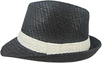Dobbs Mini Black Straw Hat Fedora Size 