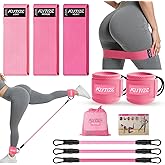 KUTIZE Ankle Resistance Bands with Cuffs & Fabric Resistance Bands Set - Legs & Glutes Workout Equipment for Women & Men, Home Gym Heavy Exercise Bands for Hip, Yoga, Strength Training, Rehab, Pilates