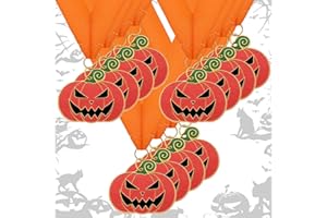Ferreve Halloween Pumpkin Medals Bulk Pumpkin Carving Award Costume with Neck Ribbons Medal for Halloween Awards Costume Party Favors