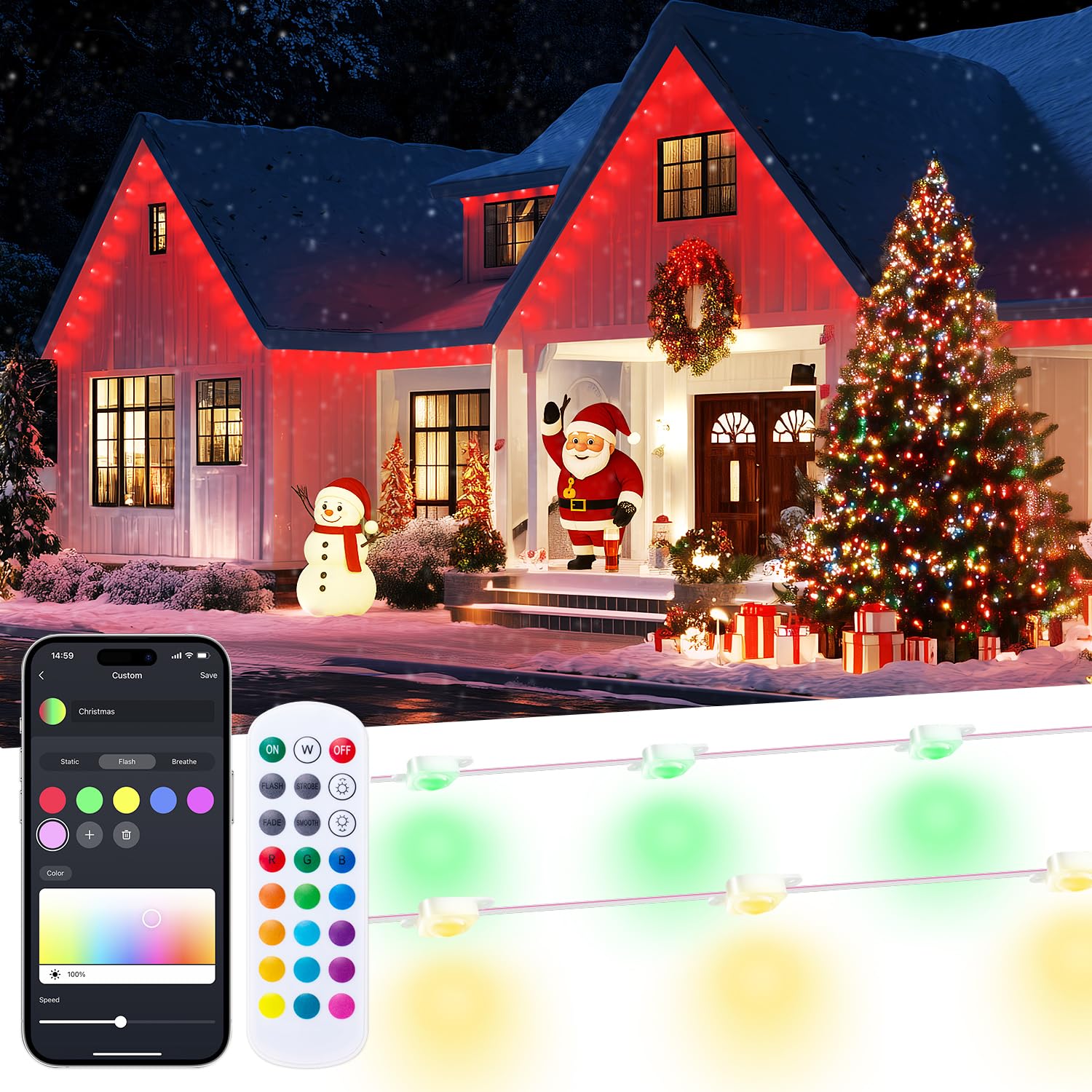 Photo 1 of  IP67 Waterproof Eaves Lights for Christmas Halloween Holiday Party Garden Daily Decorations1064944496
