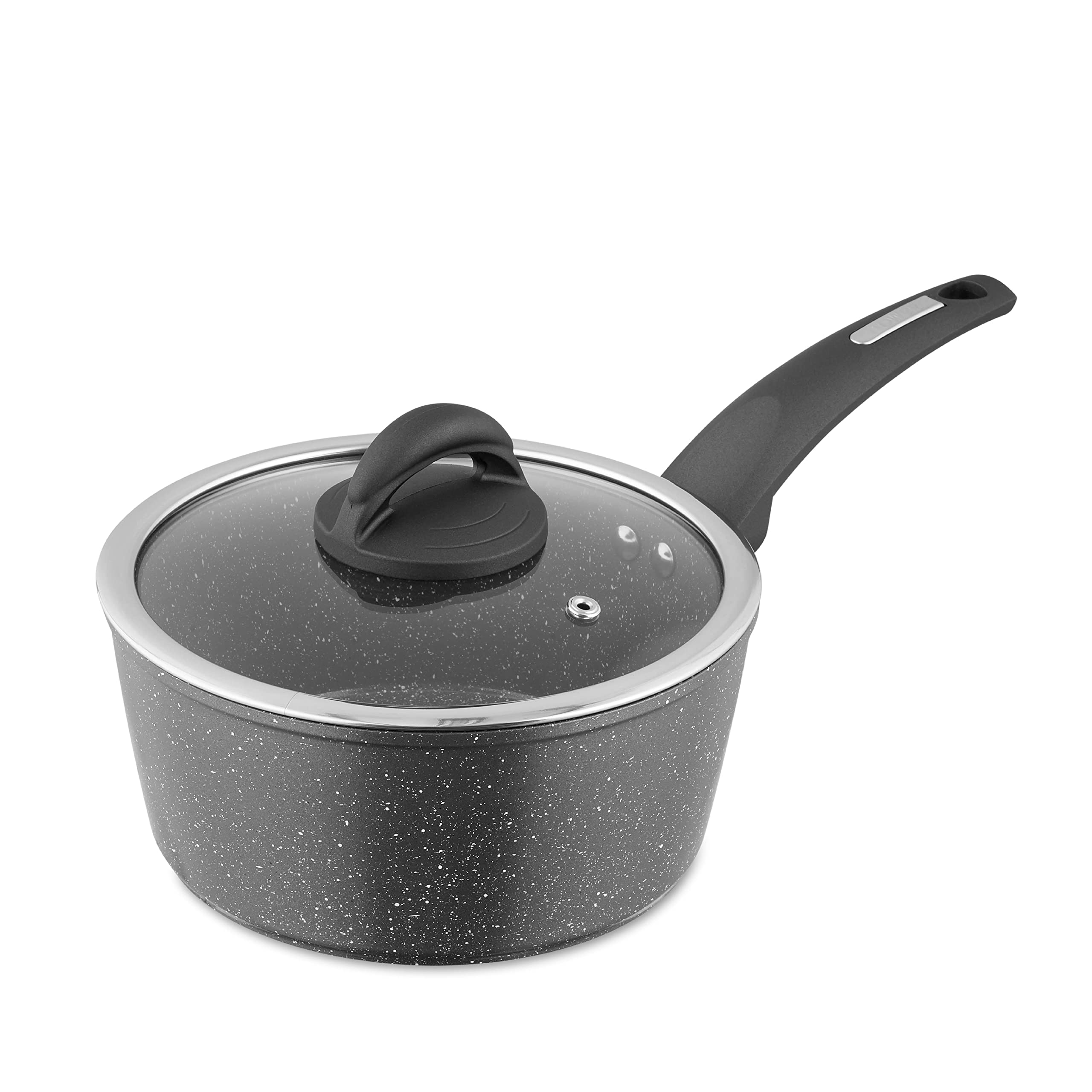 Tower T81218 Cerastone Induction Saucepan, Non Stick Ceramic Coating, Easy to Clean, Dishwasher Safe, Graphite, 20 cm — image 1