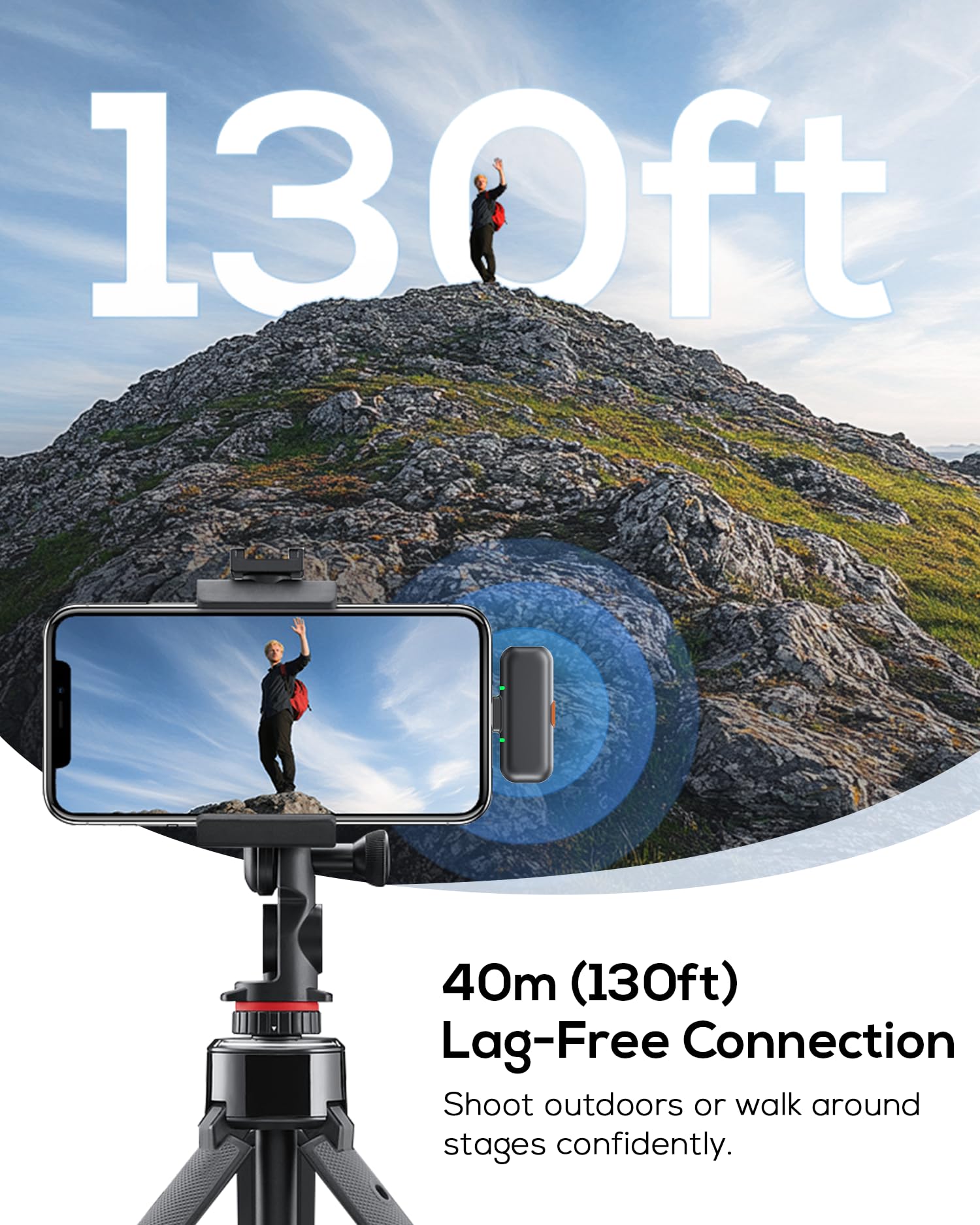 Wireless Lavalier Microphone for iPhone, iPad, Android - USB-C Plug Noise Cancelling Lapel Mini Mic with Charging Case, 30H Battery - Compact Clip-on Mic for YouTube, TikTok, Podcast, Video Recording
