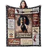 YHIKOUY Dachshund Gifts for Women Throw Blanket 50"x60", Wiener Dogs Gifts for Women, Birthday for Dachshund Mom, Doxie Moms, Dackel Owners