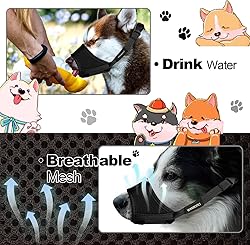 Dog Muzzle, Soft Nylon Muzzle for Small Medium