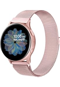 Amazon Com Trumirr Women Band For Galaxy Watch 4 40mm Active2 40mm 44mm Pink Gold Mesh Woven Stainless Steel Watchband Quick Release Strap Wristband For Samsung Galaxy Watch 5 40mm Cell