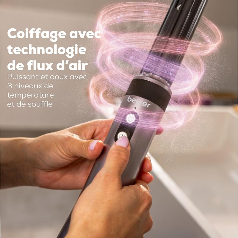HT 110 Airstyler 5-en-1, Styler capillaire multifonction pour boucler, lisser & donner du volume, coiffage délicat pour tous les types de cheveux, céramique-tourmaline, 5 embouts