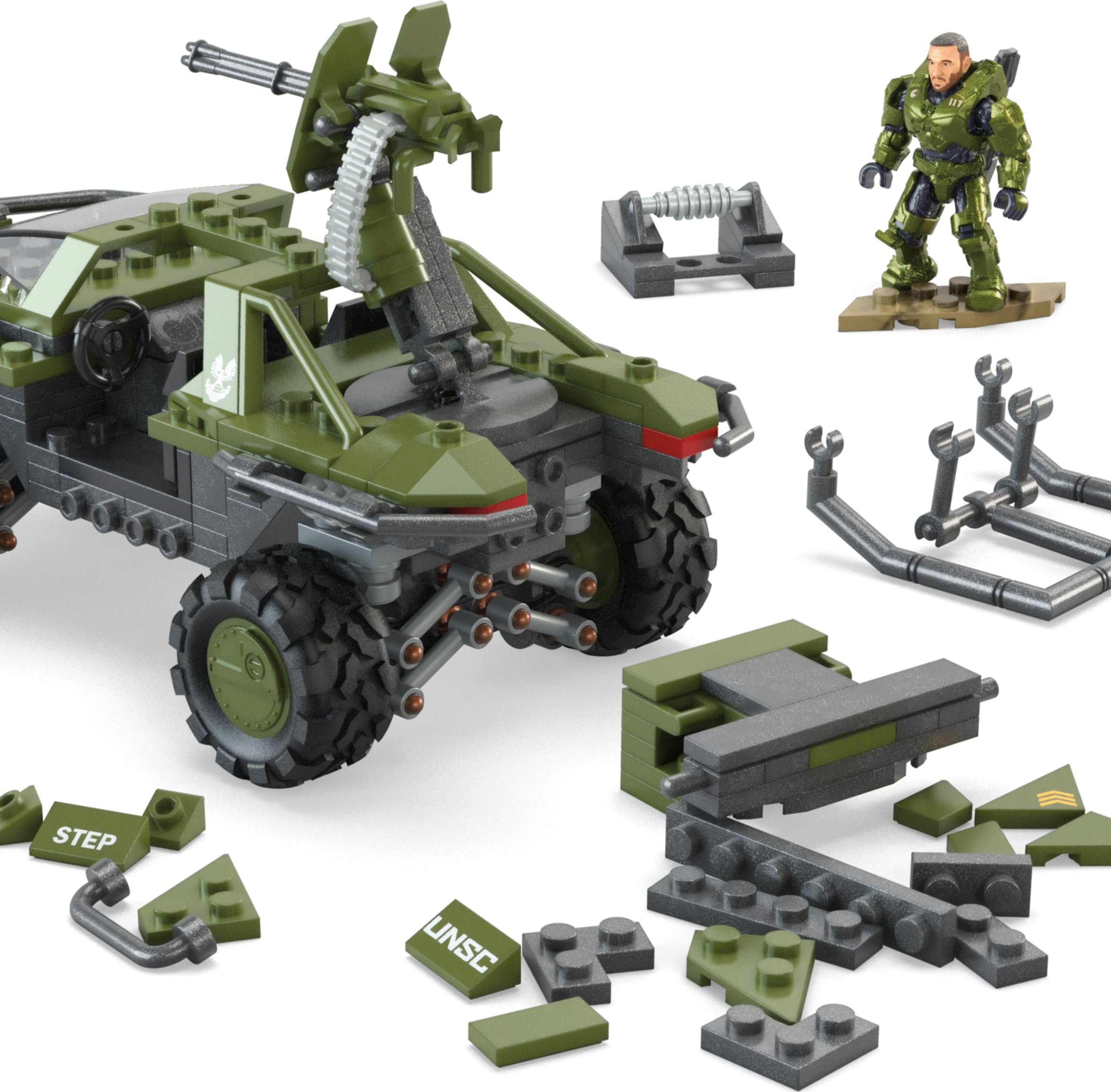 MEGA Halo Building Toys Set, FLEETCOM Warthog ATV Vehicle with 469