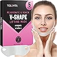 TOLEVITA V- Line Lifting Mask Double Chin | Double Chin, Comfortable Double Chin Strap | Face Sculpting & Lifting Mask with Hydrogel and Vitamin E for Women & Men - 5 Pcs