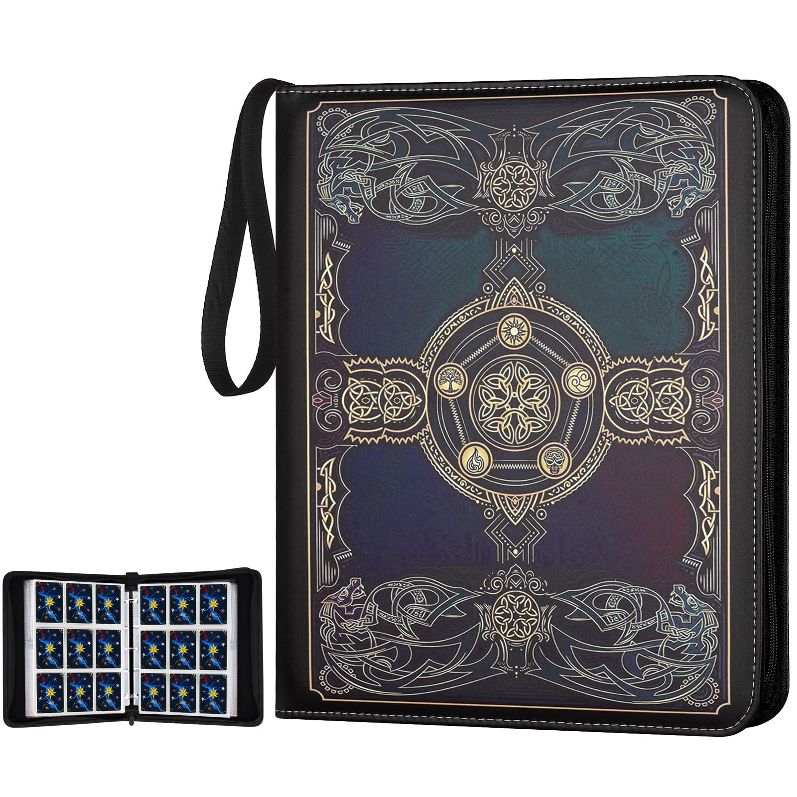 Photo 1 of Card Binder for MTG Cards, Premium 9 Pocket Card Binder for Trading Cards, 720 Double Sided Pocket Collector Card Album for Standard Cards,Card Collection Folder for YGO/PTCG/Game Cards (Black Purple)