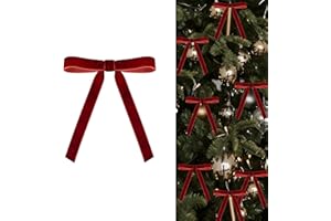 GODAYS Red Velvet Bows for Christmas Trees, Velvet Christmas Ornaments, Vintage Xmas Tree Bows for Indoor Outdoor Decor (24Pc