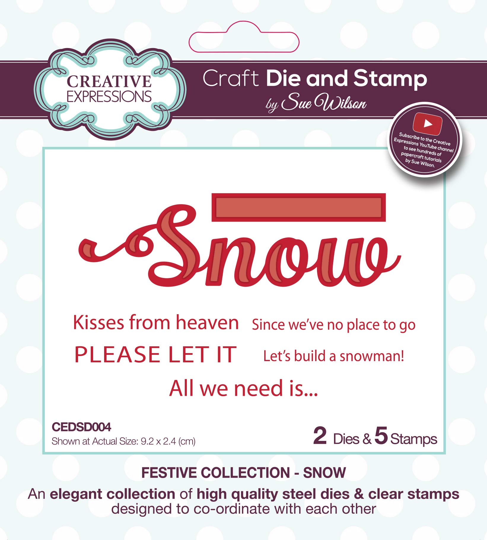 Sue Wilson - Festive Collection - Festive Collection - Snow - Craft Die and Stamp Set