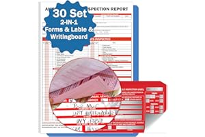 PUNCHMAN 30 Set 2-in-1 Form and Lable Keep Track Organization Kit - 30-Pk Carbonless Record Forms with Hardboard & 30-Pk Red Aluminum Adhesive Labels for File Tracking & Management