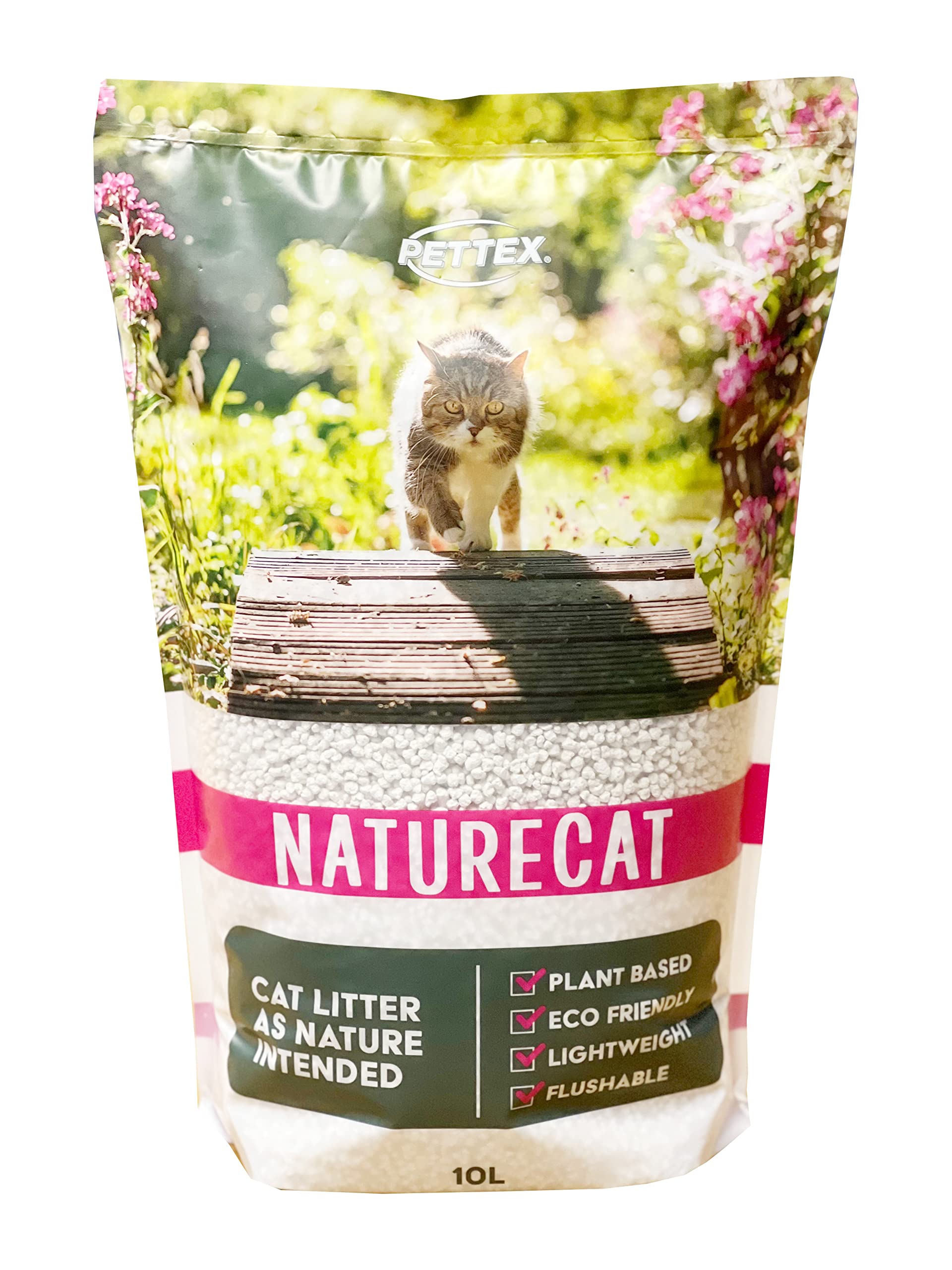 Pettex Naturecat Tofu Cat Litter Natural Plant Based - Lightweight and Clumping - 100% Biodegradable with Superb Odour Control. Large Size 10 L Bag