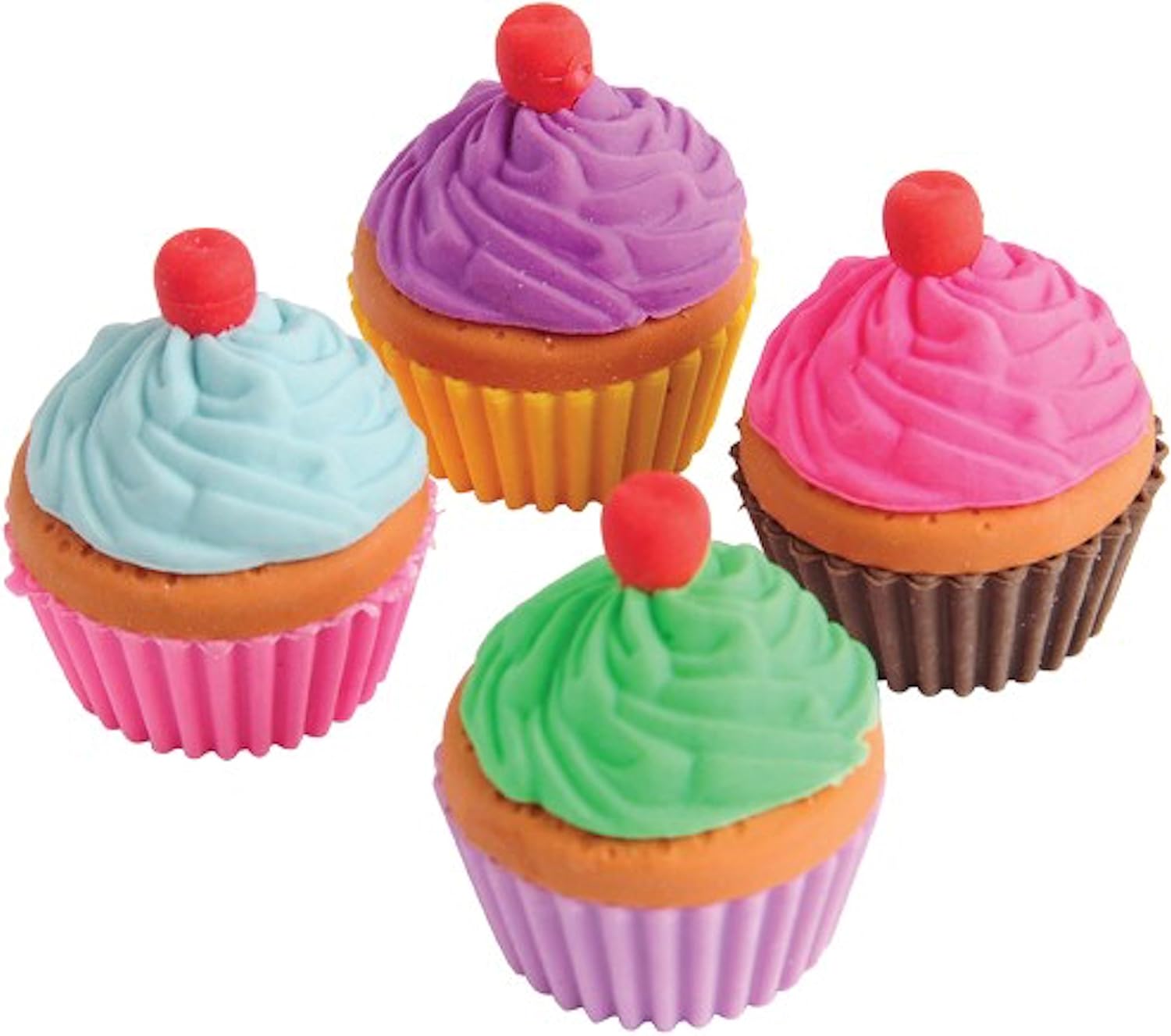 U.S. Toy Lot of 12 Pull Apart Assorted Color Cupcake Erasers
