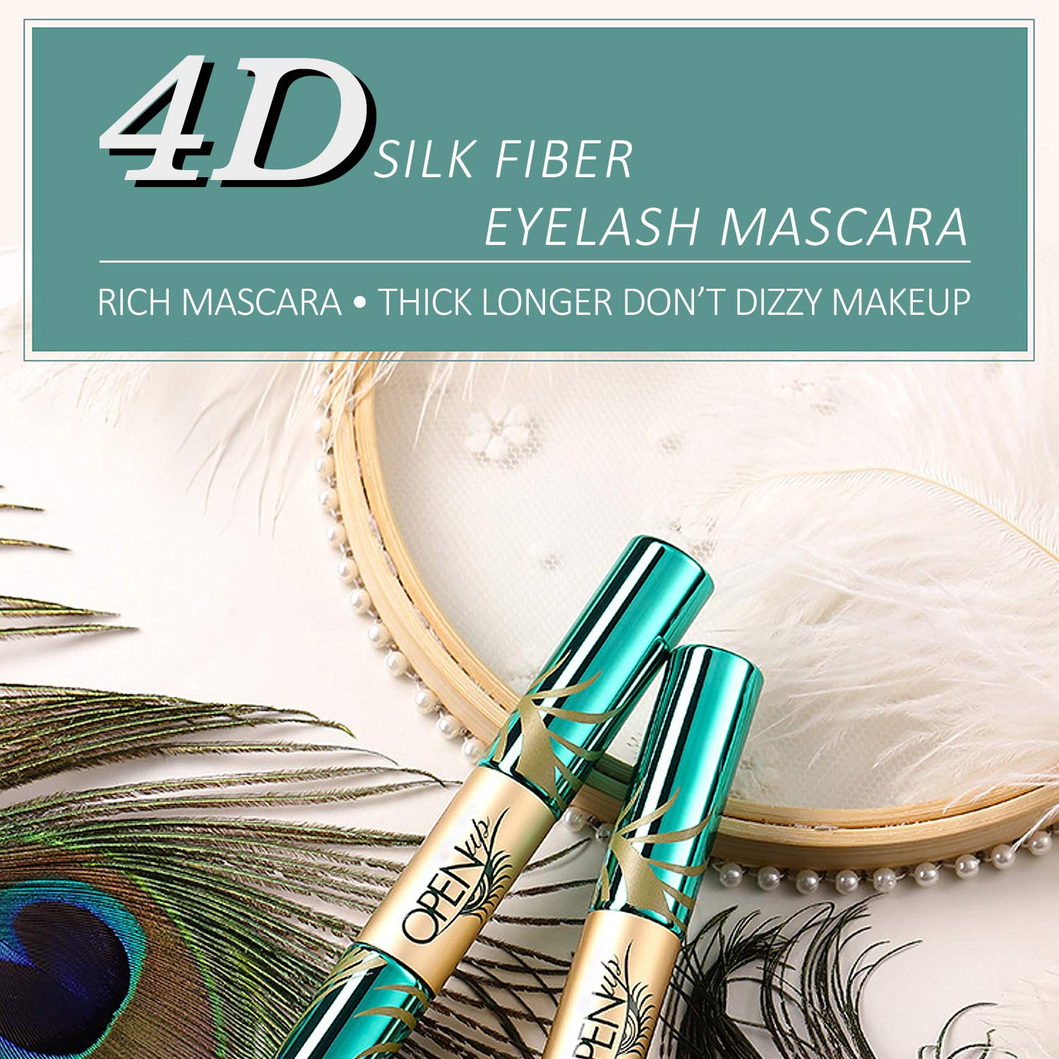 SIAMHOO Double Head 2 in 1 Mascara,4d Silk Fiber Lash Mascara Waterproof,Soft Full Lashes,No Smudging, No Clumping,No Flaking,Thick & Black, (Pack of 2): Beauty