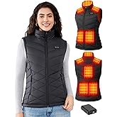Zylyva Heated Vest Women with 18400mAh 7.4V USB-C Rechargeable Battery, Quilted Electric Vests, Stylish Heating Vest