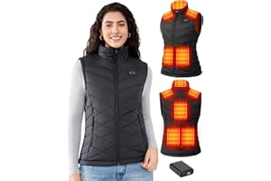 Zylyva Heated Vest Women with 18400mAh 7.4V USB-C Rechargeable Battery, Quilted Electric Vests, Stylish Heating Vest