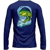 Made in USA Fishing Shirts for Men Long Sleeve Lightweight Dri Fit UPF 40+ Sun Protection Quick Dry Running Hiking Tshirts