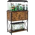 Herture 20-29 Gallon Aquarium Stand Metal Frame Fish Tank Stand with Cabinet Storage, for 20 Gallon Long Aquarium,30.7" L*16.5" W Tabletop,330LBS Capacity Rustic Brown and Black PG01YGN