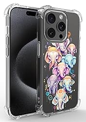 Ecute Elephants Case for iPhone 15 Pro with