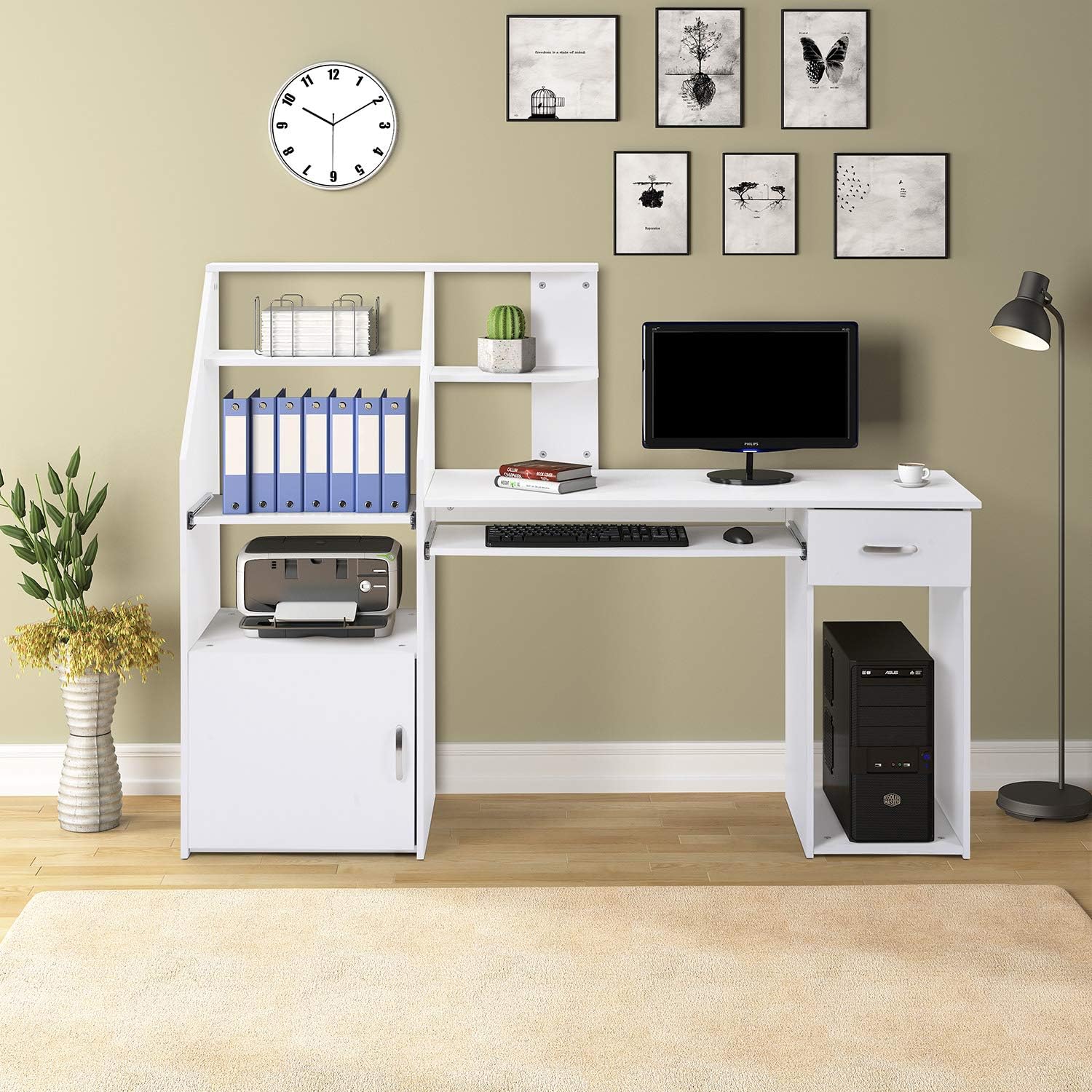 Best white desk with shelves
