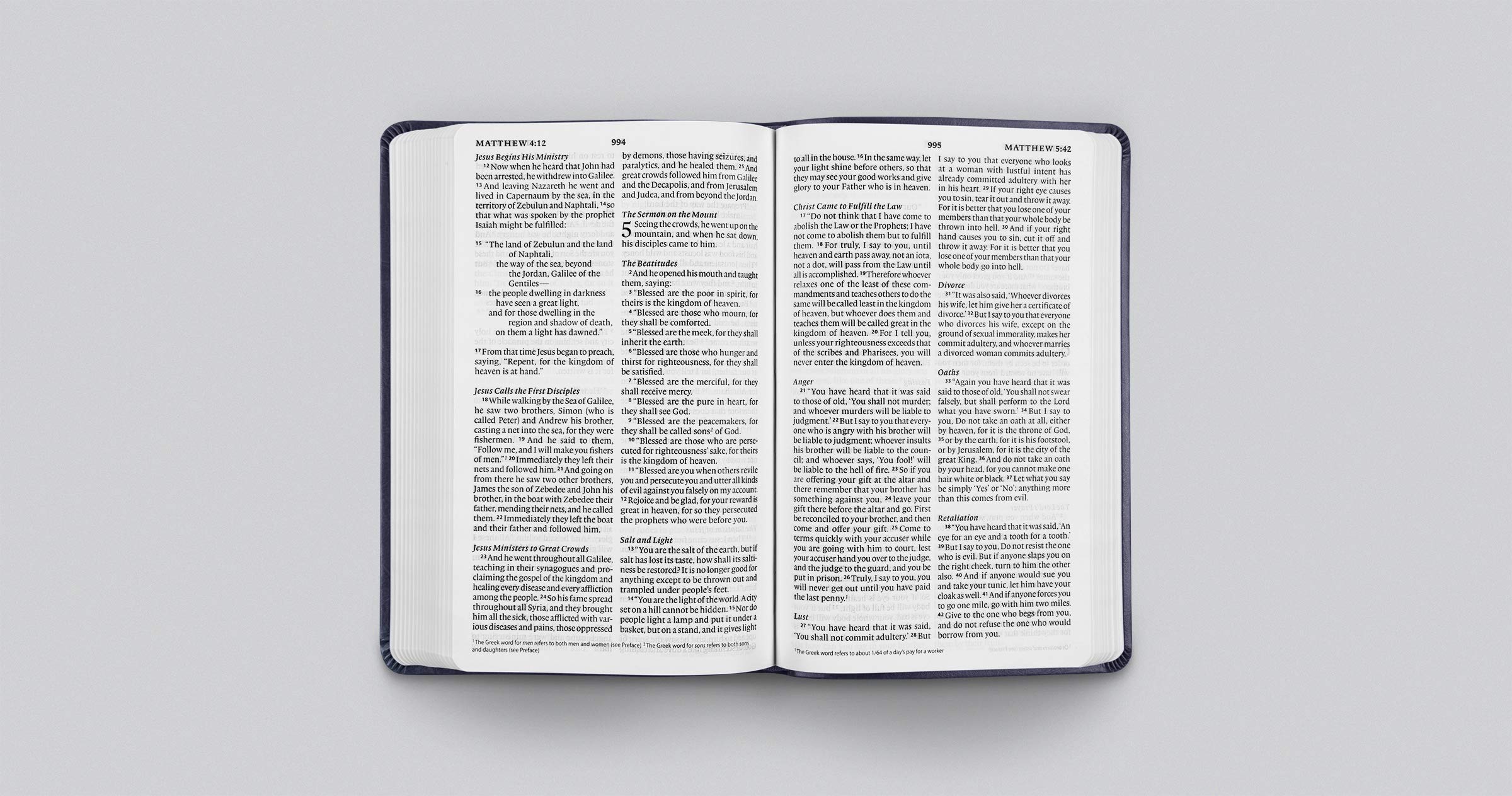 ESV Large Print Value Thinline Bible (TruTone, Navy, Mosaic Cross Design)