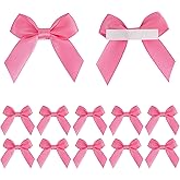 AIMUDI Hot Pink Satin Ribbon Bows 2" Self Adhesive Satin Bows for Gift Wrapping Premade Ribbon Bows with Double-Sided Tape for Making Crafts Baby Shower Birthday Party Wedding Decorations, 50 PCs