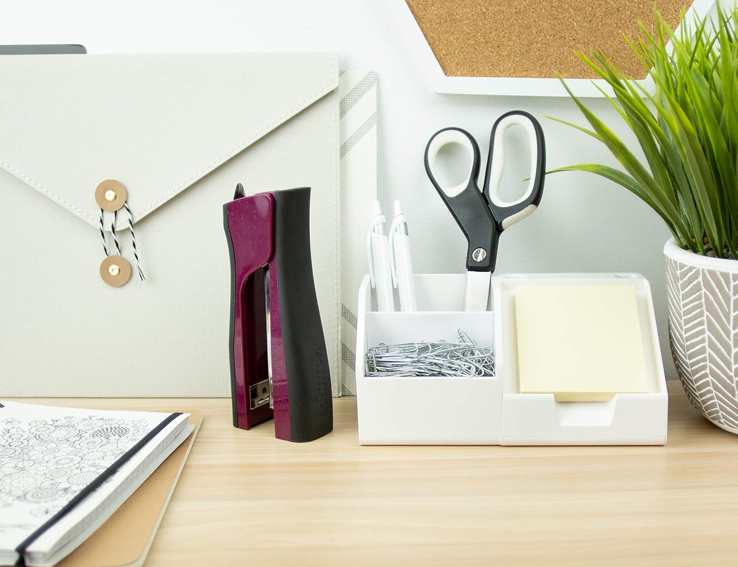 Bostitch Dynamo Stand-Up Stapler with Integrated Staple Remover and Staple Storage (B696R-MAG) : Desk Staplers : Office Products