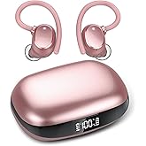 WUYI Wireless Earbuds, HiFi Stereo Sport Bluetooth 5.3 Headphones with Earhooks, 48H Deep Bass Headphones with LED Display, Noise Cancelling, IP7 Waterproof Earphones Built-in Mic for Running