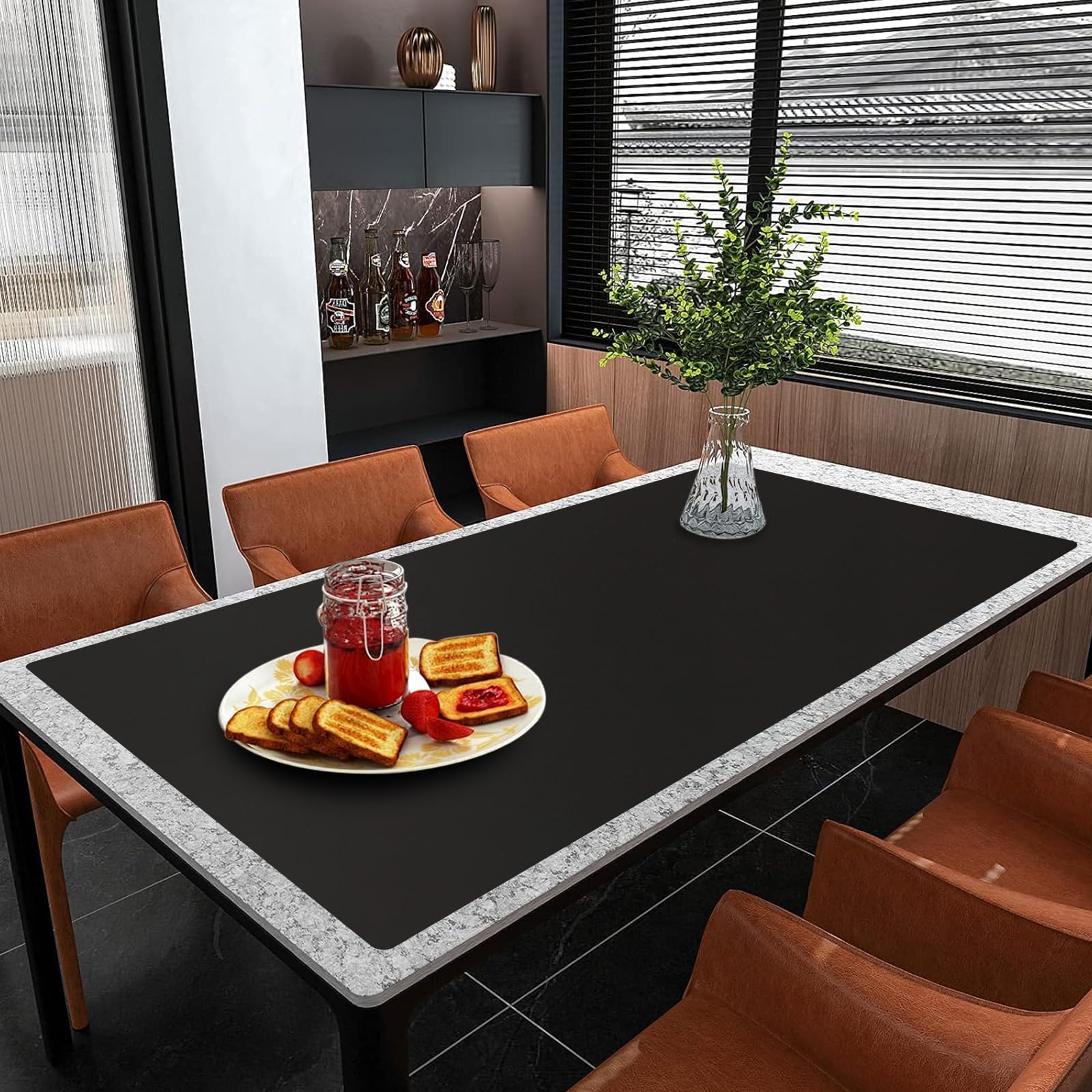 Photo 1 of Large Silicone Mat, 72”x16” Heat Resistant Mats for Countertop, Cuttable Waterproof Kitchen Counter Mat, Multipurpose Countertop Protector Mat, Silicone Mats for Kitchen Counter (Black)