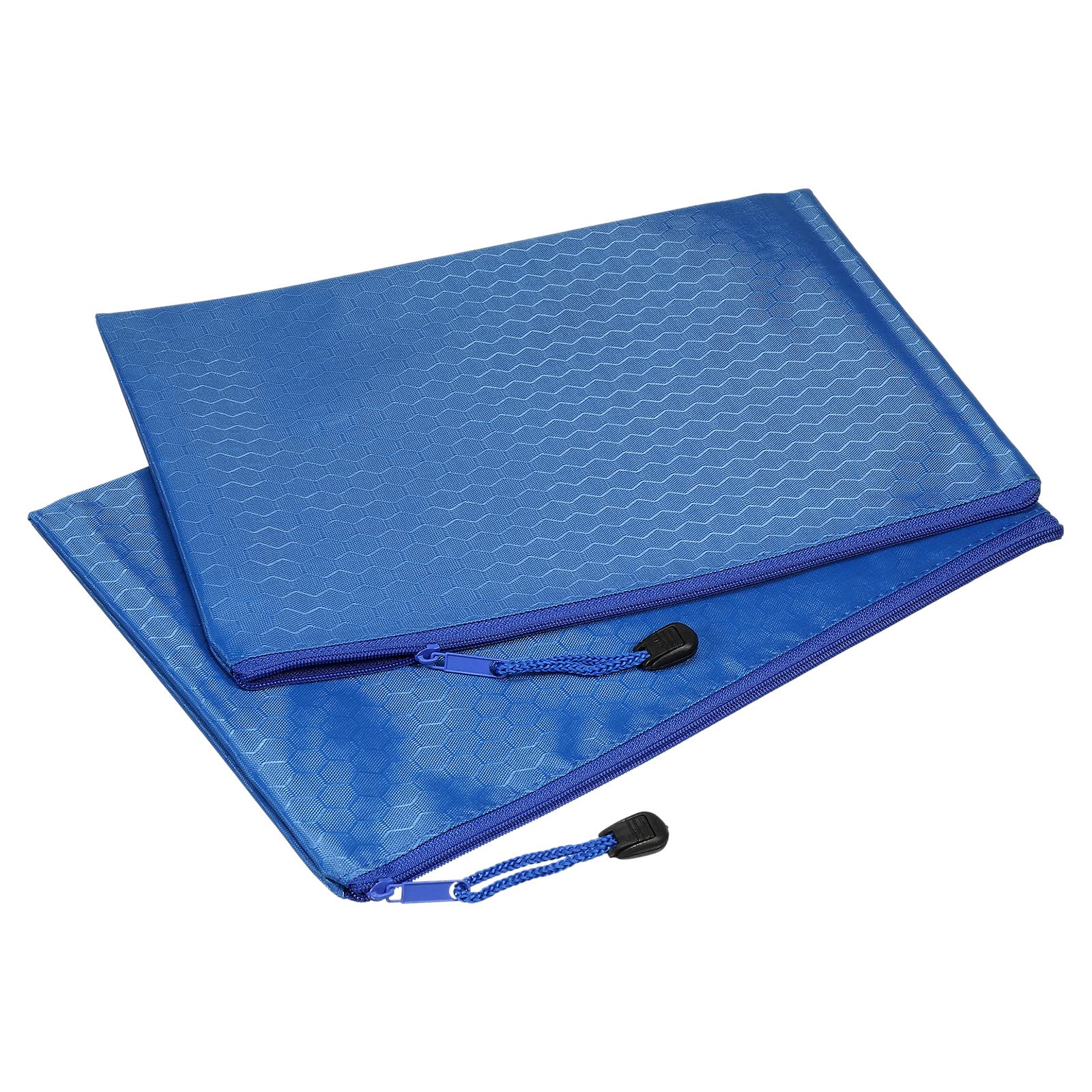 PATIKIL Waterproof Zipper File Bags 5 Pack B5 Document Storage Folders Bills Pencil Pouch for Office Travel, Blue