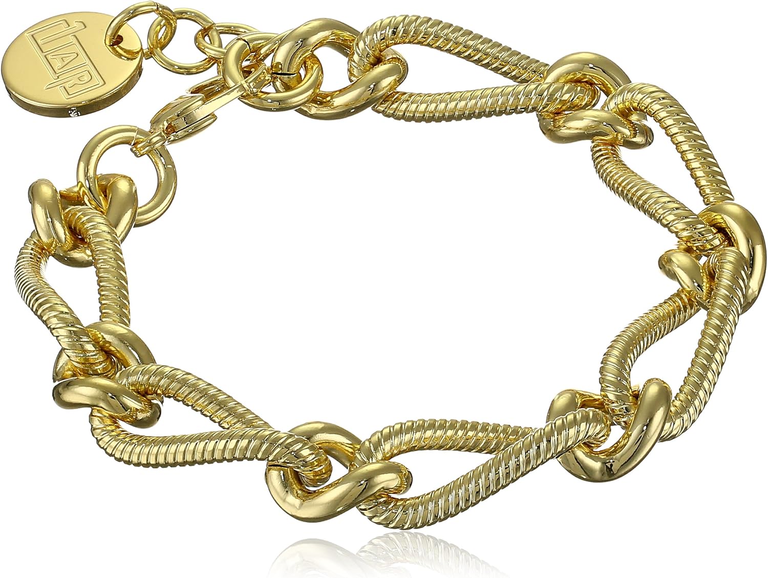 1AR by UnoAerre 18k Gold Plated Polished and Corrugated