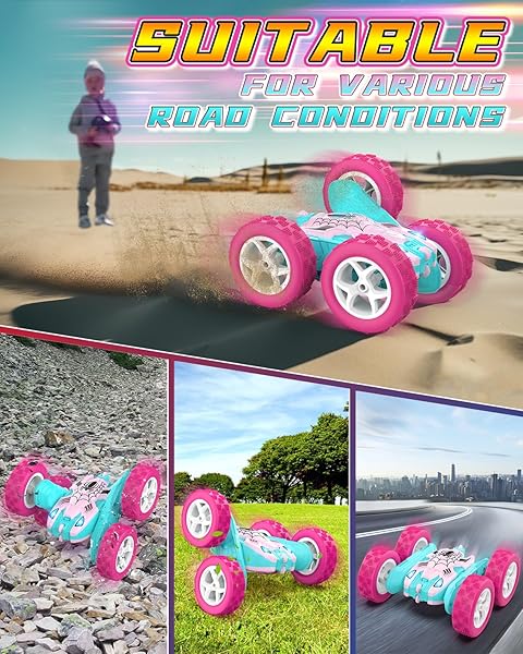 BLISSBUD PINK SPIDER REMOTE CONTROL CAR FOR GIRLS, KIDS RACE RC CARS FOR GIRL, PRINCESS TOYS FOR AGE 6 7 8 9 10 CHRISTMAS BIRTHDAY GIFTS