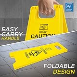 TDBS Wet Floor Sign A-Frame 60 cm 23.5 in Portable Caution Yellow view 3