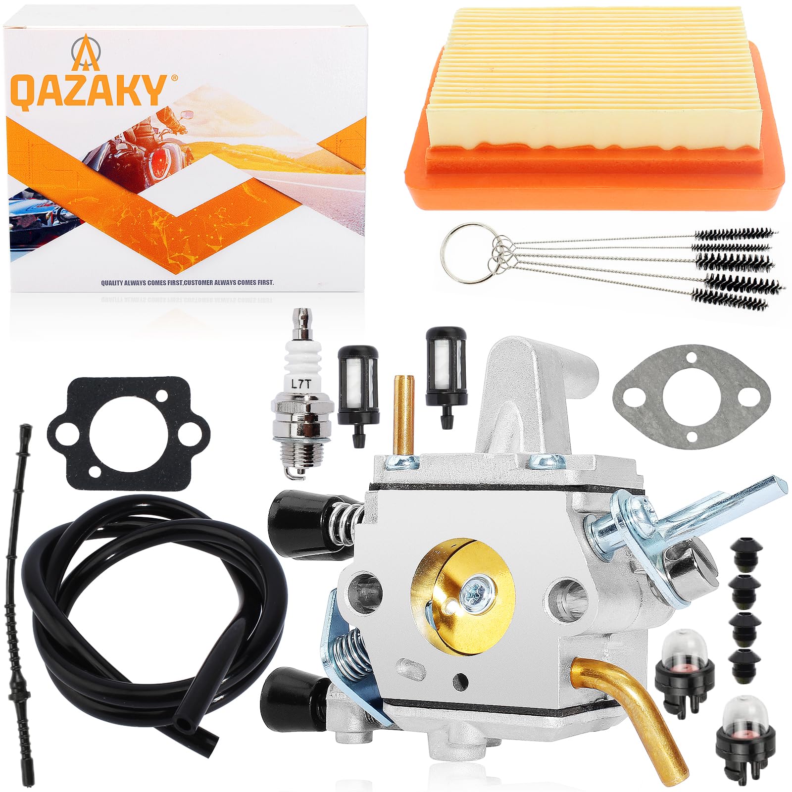 QAZAKY Carburetor for FS120 FS120R FS200 FS200R FS202 FS250 FS250R FS300 FS350 FS400 FS450 FS480 FR350 FR450 FR480 SP200 SP400 SP450 TS200 BT120 BT120C BT121 String Trimmer 4134 120 0653 4134 120 0603