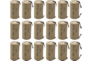 18x ZZcell Sub C Batteries with Tabs Rechargeable for Power Tools 10C Discharge Rate Nicd 1.2V 2000mAh Pack of 18