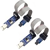 Yuuhseel 2PCS USBASP Downloader Programmer and 10Pin to 6Pin Adapter Board with Cable for ATMEL 51 AVR USB ISP ASP Series Microcontroller