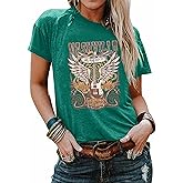 Howdy Shirt Women Cow Print Shirt Western Country T Shirts Vintage Cowgirl Casual Short Sleeve Tee Tops