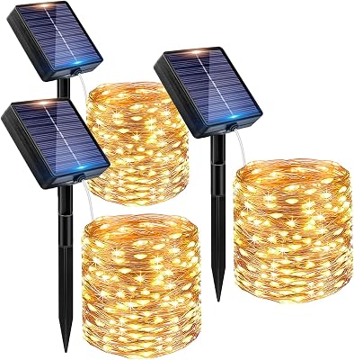 3 Pacchi Luci Solari Esterno, 12M 120 LED Luci Solari da Giardino