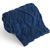 KMUSET Kids Blue Blanket for Boys Girls 30 x 40 inches, Soft Cozy Fuzzy Swaddle 3D Jacquard Throw Blanket, Navy