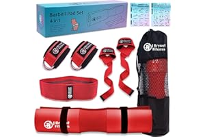 J Bryant Barbell Pad Set with 2 Ankle Straps for Cable Machines Hip Resistance Band Weight Lifting Straps Thick Cushion Hip-Thrusts Pad with Carry Bag for Squats Bench Press Workout