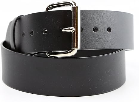 heavy duty black leather belt
