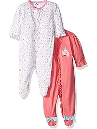 Gerber Baby Girls' 2 Pack Zip Front Sleep 'n Play